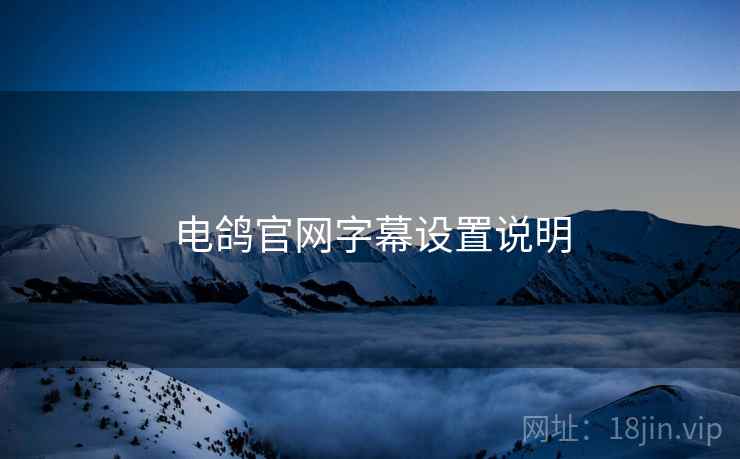 电鸽官网字幕设置说明