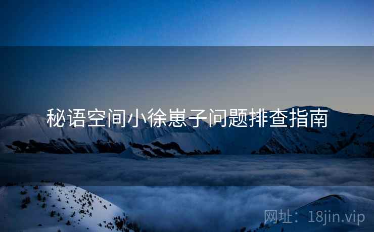 秘语空间小徐崽子问题排查指南