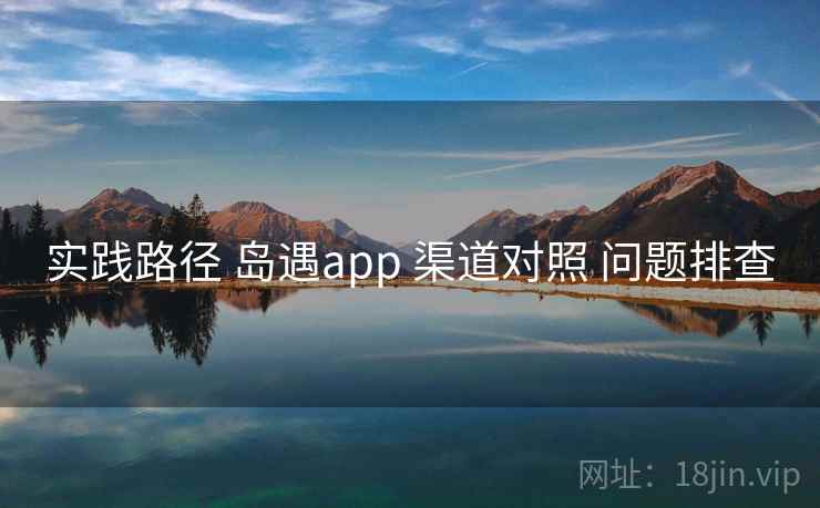 实践路径 岛遇app 渠道对照 问题排查